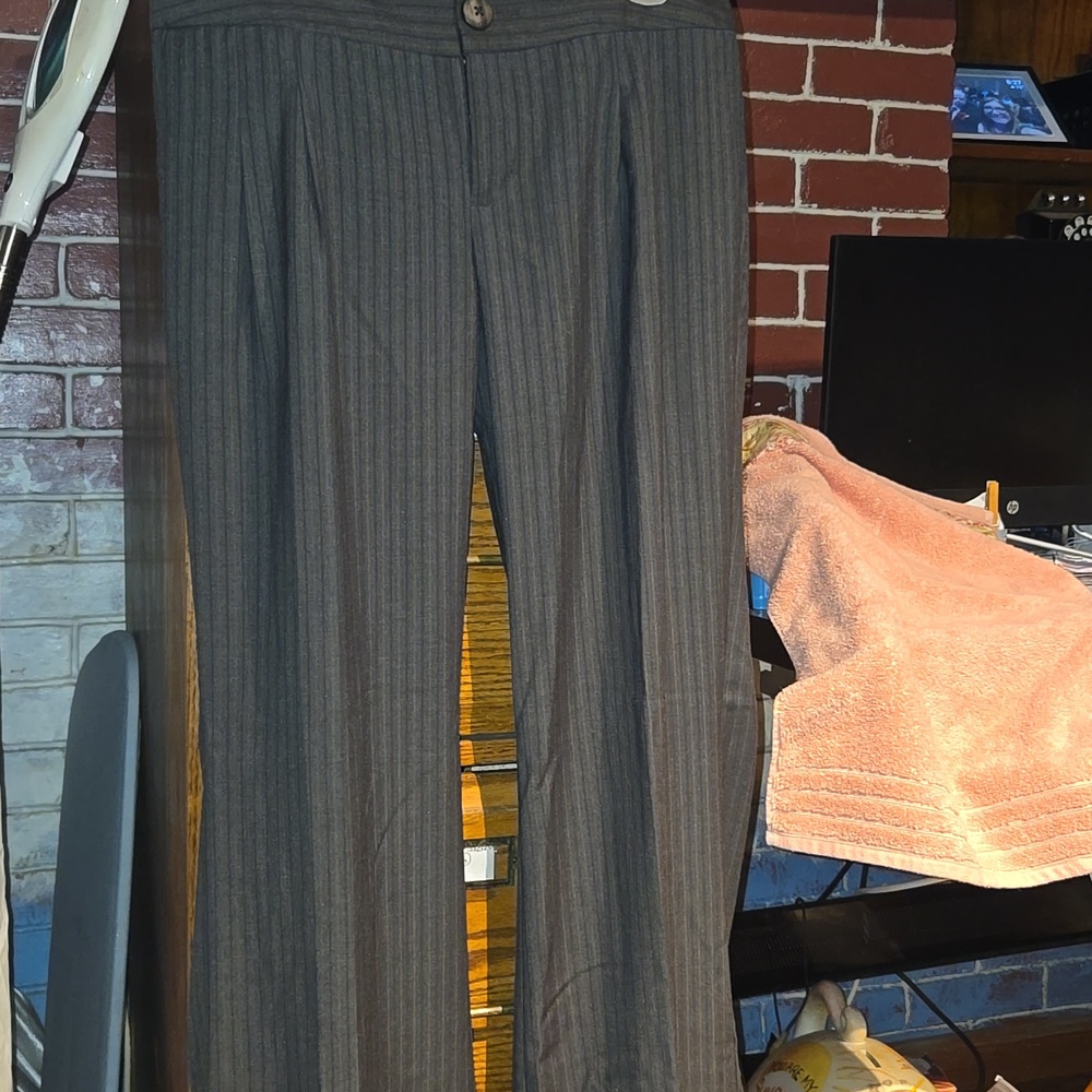 Massimo Black Pinstripe  Cuffed Pants